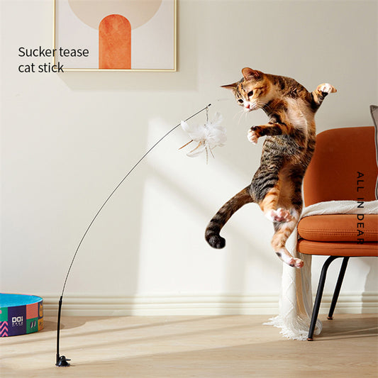 Interactive Free Combination Replacement Head Feather Bell Pendant Cat Stick Toy