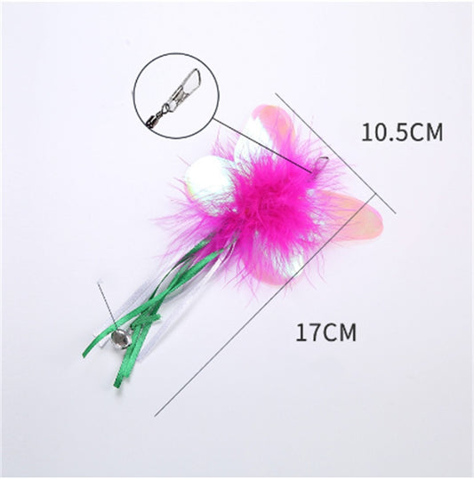 Interactive Free Combination Replacement Head Feather Bell Pendant Cat Stick Toy